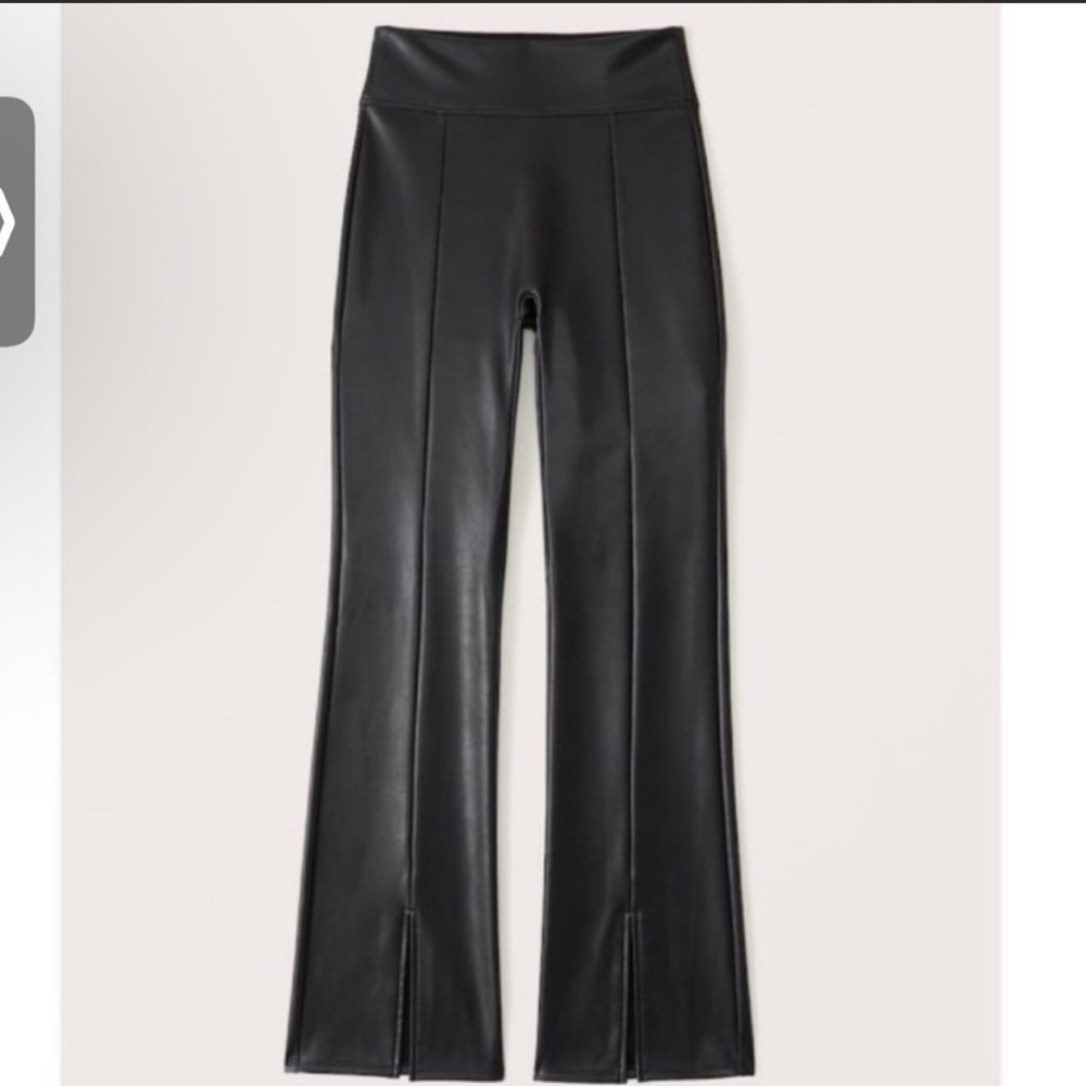 Abercrombie & Fitch Vegan Leather Split Front Flare Leggings